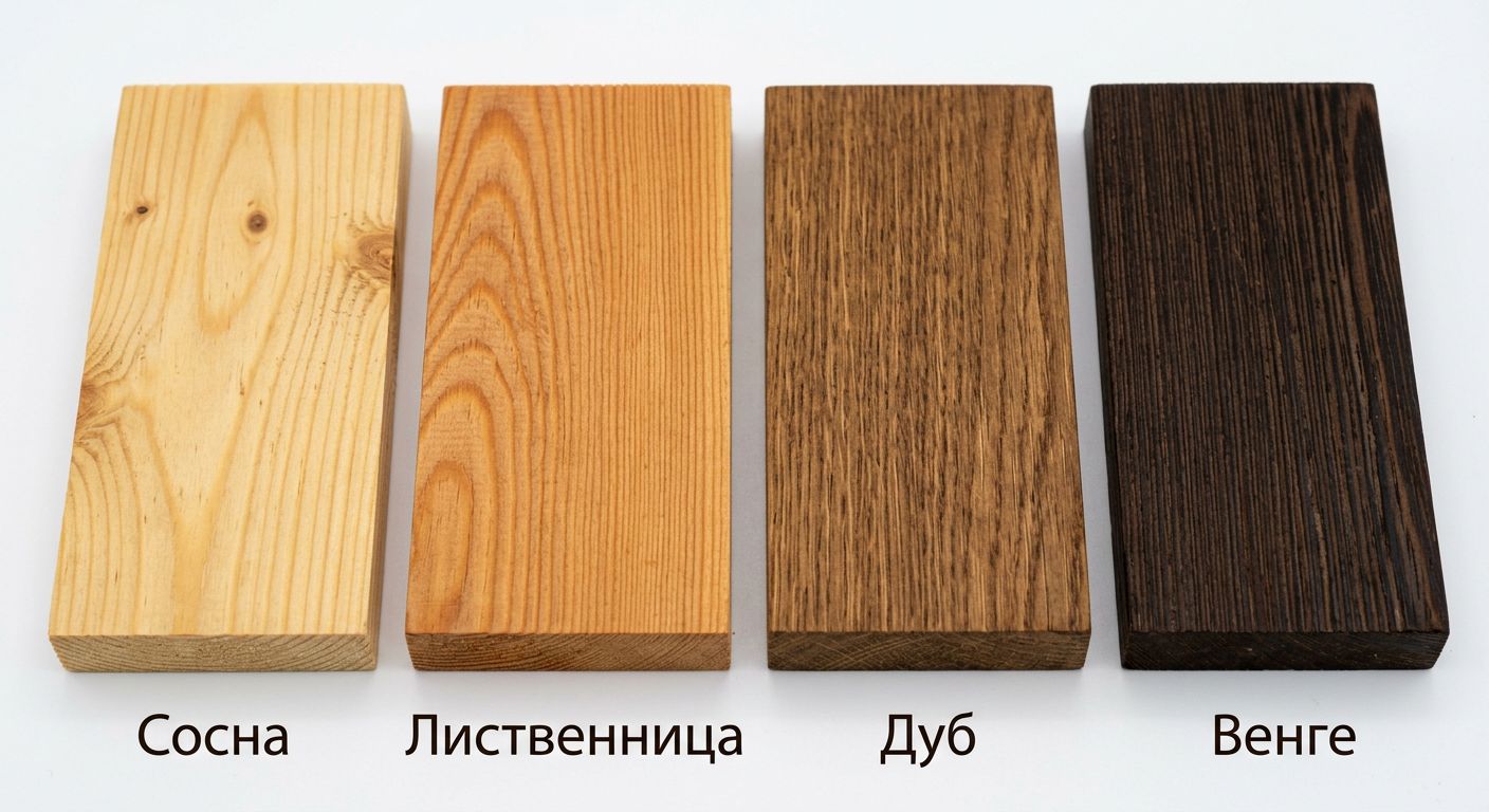 Текстура пород дерева: сосна, лиственница, дуб, венге