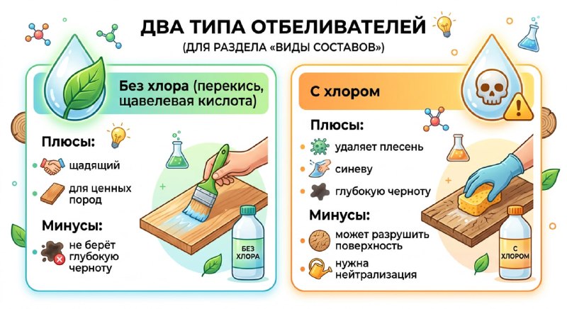 Сравнение типов отбеливателей