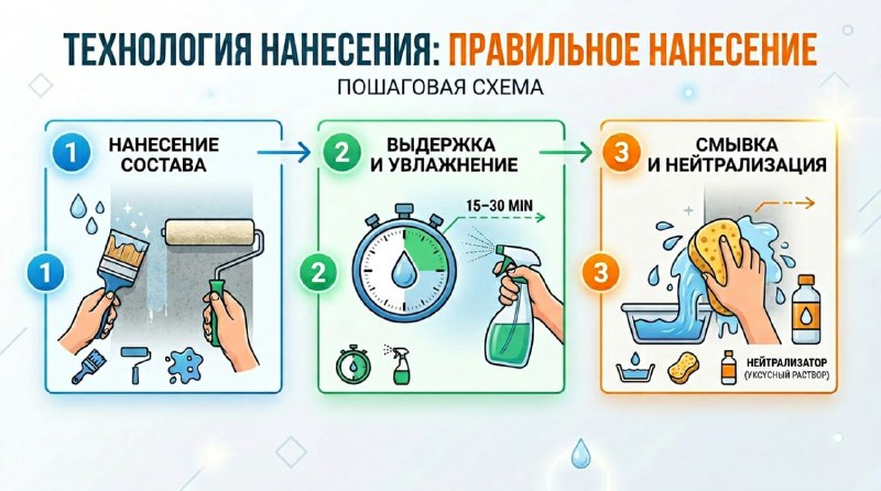 Пошаговое нанесение отбеливателя