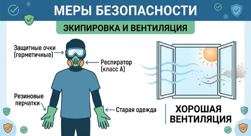СИЗ и вентиляция при отбеливании